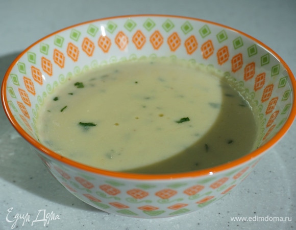 Сливочный суп-пюре из топинамбура, картофеля и лука-порея