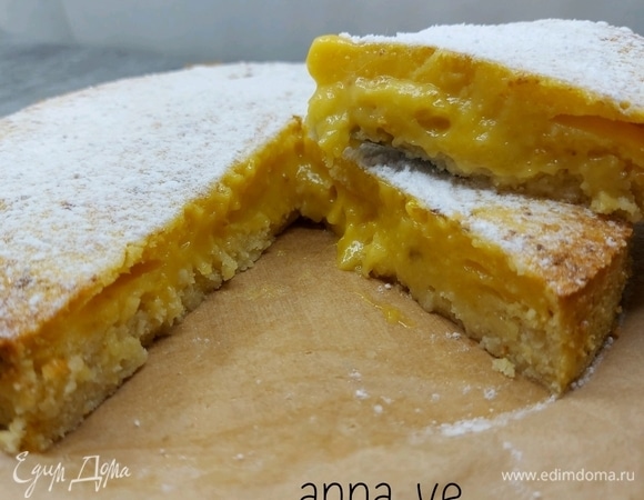 Лимонный пирог из песочного теста — рецепт с фото пошагово
