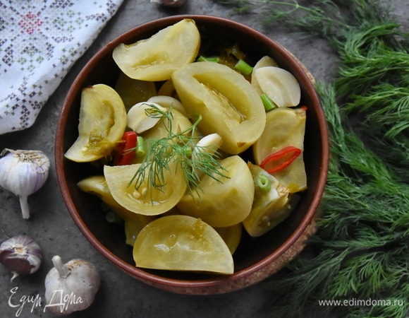 Маринованные зеленые помидоры, пошаговый рецепт на ккал, фото, ингредиенты - gapapolya