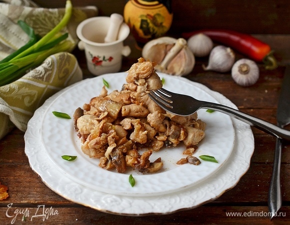 Куриное филе с грибами в духовке - Пошаговый рецепт с фото. Вторые блюда. Блюда из курицы