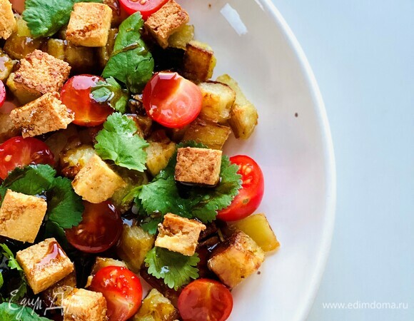 Ингредиенты для «Теплый салат из баклажанов и зеленой фасоли»: