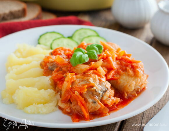 Минтай с морковью и луком в духовке – пошаговый рецепт с фото на баштрен.рф