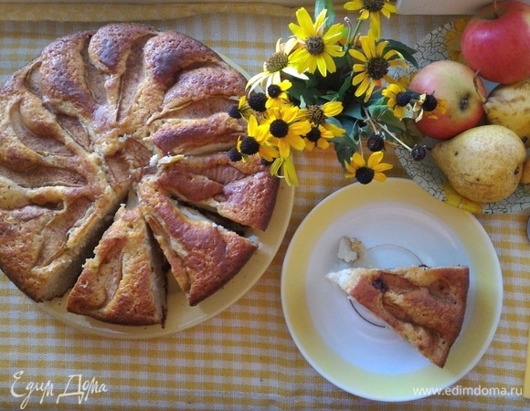 Пирог с яблоками и грушами, пошаговый рецепт на ккал, фото, ингредиенты - Simona