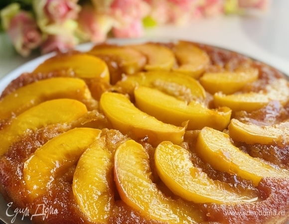 Жареные карамелизированные персики с творожным кремом – кулинарный рецепт