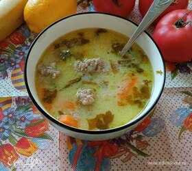 Суп с фрикадельками по-гречески