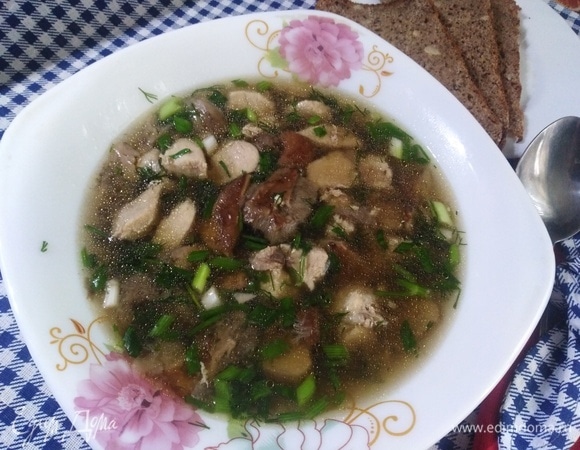 Куриный суп с рисом и тимьяном ( язык проглотишь и пальчики оближешь)