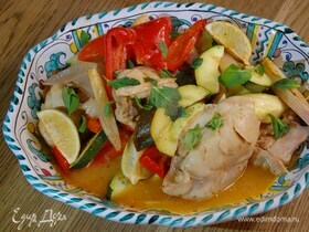 Курица с овощами под пряным лаймовым соусом