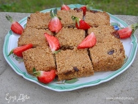 Овсяные квадратики с клубничным джемом