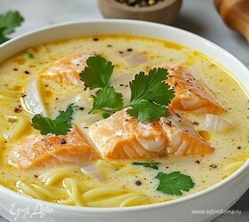 Суп с кокосовым молоком и лососем