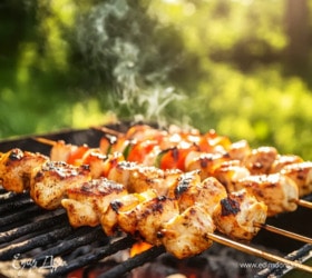 Шашлык из курицы в кефире с паприкой