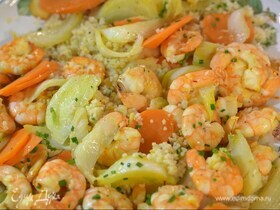 Кускус с креветками, фенхелем и шафраном