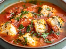 Средиземноморский томатный рыбный суп