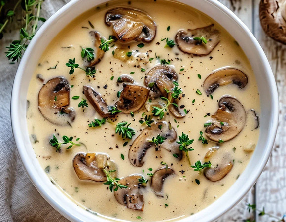 Суп с грибами и сыром