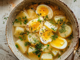 Суп из картофеля с яйцом