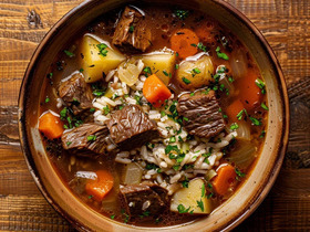 Суп из говядины с рисом