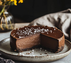 Шоколадный чизкейк с морской солью без выпечки