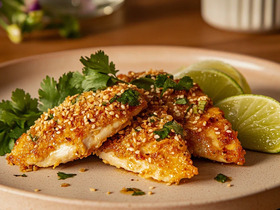 Куриное филе в кунжутной корочке по-тайски Куриное филе в кунжутной корочке по-тайски