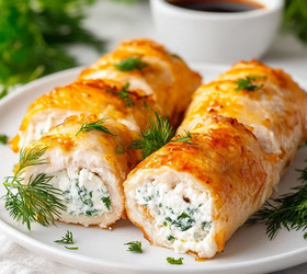 Куриные рулеты с творожной начинкой