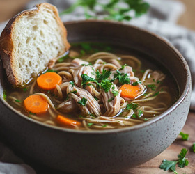 Куриный суп с лапшой из гречневой муки