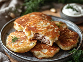 Драники с фаршированной начинкой Драники с фаршированной начинкой