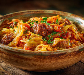 Тушёная капуста с мясом